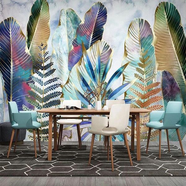 custom 3d mural nordic tropical plant leaves watercolor hand painted painting living room tv sofa self adhesive wallpapers
custom 3d mural nordic tropical plant leaves watercolor hand painted painting living room tv sofa self adhesive wallpapers