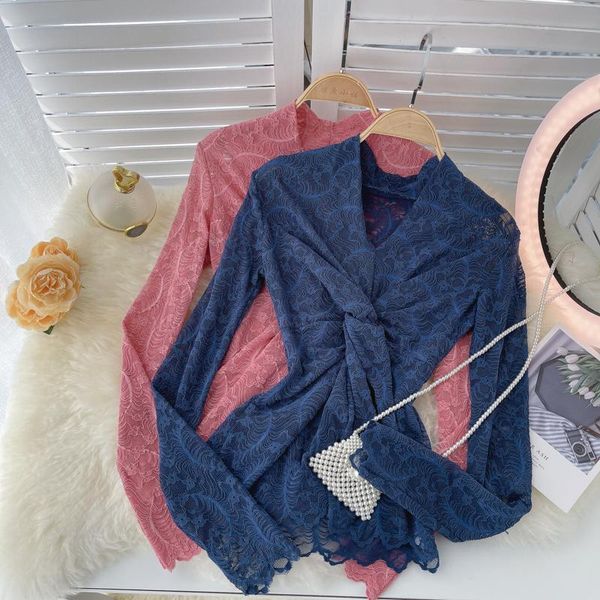 women's blouses & shirts autumn lace shirt v-neck tight-fitting hollow heart machine twisted bottoming twomens and, White
women's blouses & shirts autumn lace shirt v-neck tight-fitting hollow heart machine twisted bottoming twomens and, White