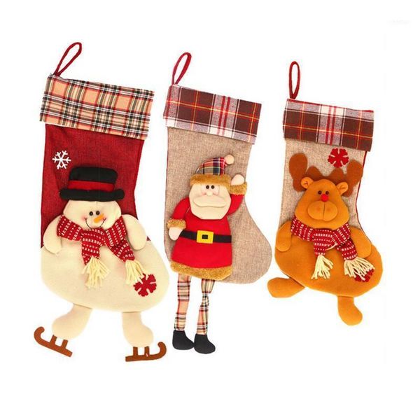 

christmas decorations 1pc large stereoscopic socks tree bedside windows hanging decor stock gift bag candy 2021 1