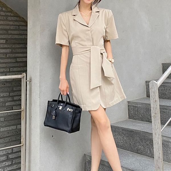 zawfl women fashion summer elegant business suit collar lace-up high waist slim retro solid color dress vestidos 210525, Black;gray
zawfl women fashion summer elegant business suit collar lace-up high waist slim retro solid color dress vestidos 210525, Black;gray