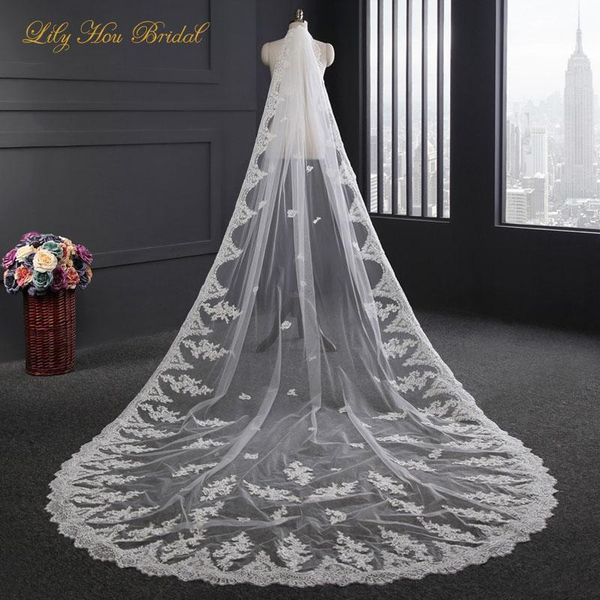 bridal veils white ivory long lace appliques tulle wedding accessories for brides, Black
bridal veils white ivory long lace appliques tulle wedding accessories for brides, Black