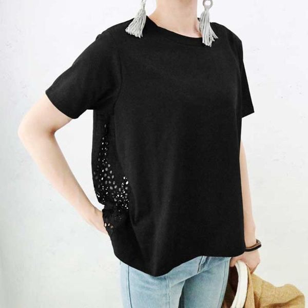 t-shirt women 2021 japanese korean hollow round neck short-sleeved black female casual simple spring summer wear slim women's blouses &, White
t-shirt women 2021 japanese korean hollow round neck short-sleeved black female casual simple spring summer wear slim women's blouses &, White