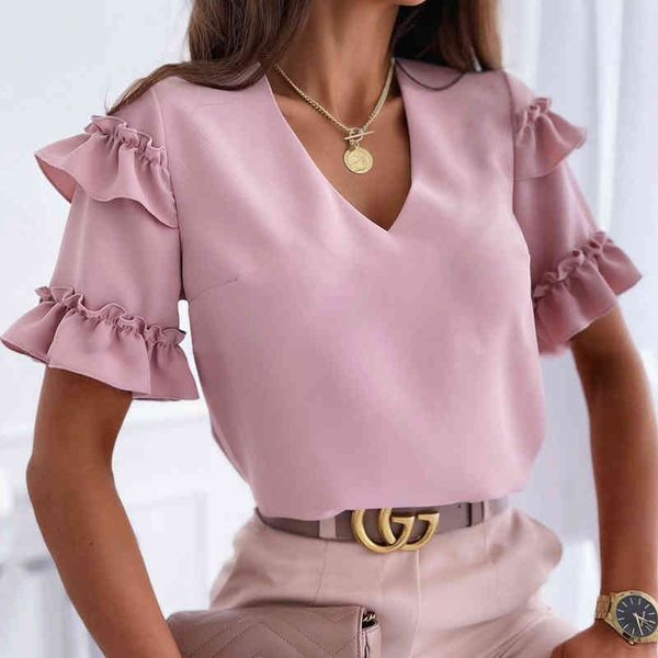 women's polos summer v neck ruffles print blouses women 2021 casual short sleeve white pink work blouse ladies chic office sh
women's polos summer v neck ruffles print blouses women 2021 casual short sleeve white pink work blouse ladies chic office sh
