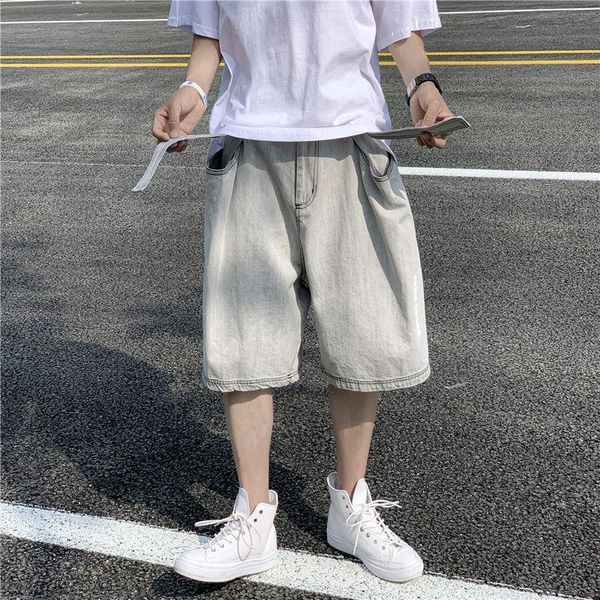 summer youth loose large size solid color denim five-point pants fashion casual wide-leg shorts gray men's, White;black
summer youth loose large size solid color denim five-point pants fashion casual wide-leg shorts gray men's, White;black