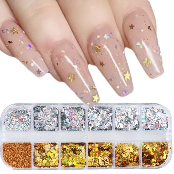 grids nail glitter sequins holographic laser golden silver flakes 3d mixed star heart hexagon diy art decoration nljx01, Silver;gold
grids nail glitter sequins holographic laser golden silver flakes 3d mixed star heart hexagon diy art decoration nljx01, Silver;gold