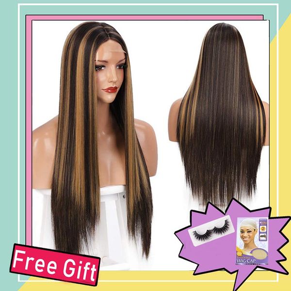 synthetic wigs women's long straight highlights lace front hair ombre blonde black middle part wig heat resistant daily party
synthetic wigs women's long straight highlights lace front hair ombre blonde black middle part wig heat resistant daily party