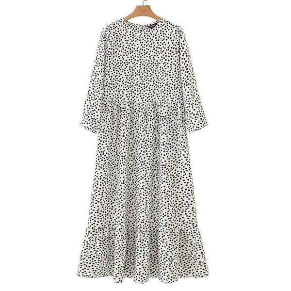 casual dresses women white dots print maxi dress 2021 pleated three quarter sleeve female straight chic ankle length vestidos, Black;gray
casual dresses women white dots print maxi dress 2021 pleated three quarter sleeve female straight chic ankle length vestidos, Black;gray