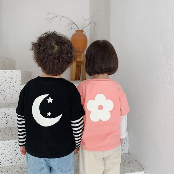 children printing patchwork sleeve t shirts spring autumn boys girls cotton noctilucent tees clothes 210508, Blue
children printing patchwork sleeve t shirts spring autumn boys girls cotton noctilucent tees clothes 210508, Blue