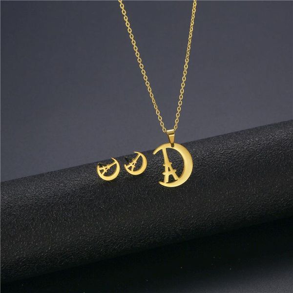 pendant necklaces small stainless steel building iron tower half moon crescent chain necklace jewelry set wedding love you women mother, Silver
pendant necklaces small stainless steel building iron tower half moon crescent chain necklace jewelry set wedding love you women mother, Silver