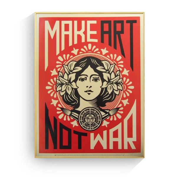 wall stickers make art not war vintage poster prints kraft paper murals pictures for living room decoration
wall stickers make art not war vintage poster prints kraft paper murals pictures for living room decoration