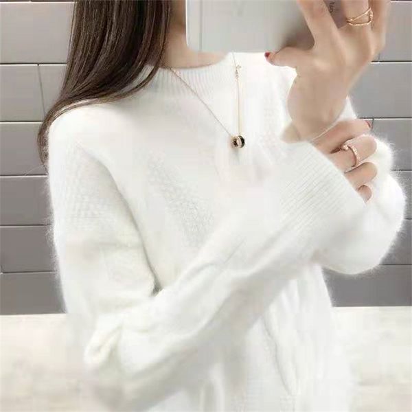 sweater female korean version of the loose sets foreign air knit wild self-cultivation bottoming shirt tide 210427, White;black
sweater female korean version of the loose sets foreign air knit wild self-cultivation bottoming shirt tide 210427, White;black
