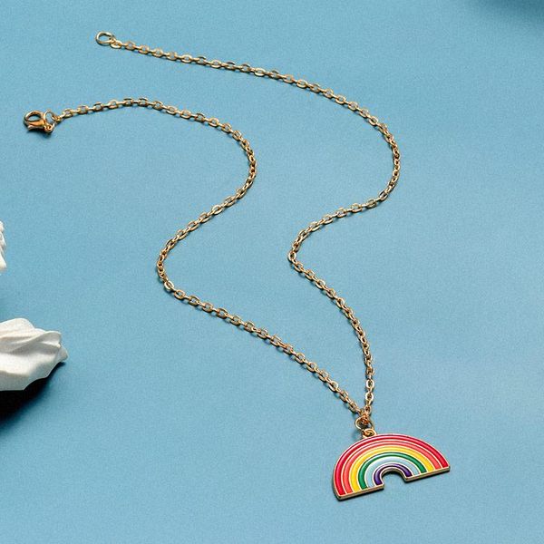 pendant necklaces fashion punk colorful rainbow chain necklace for women vintage geometric camber women's choker party jewelry, Silver
pendant necklaces fashion punk colorful rainbow chain necklace for women vintage geometric camber women's choker party jewelry, Silver