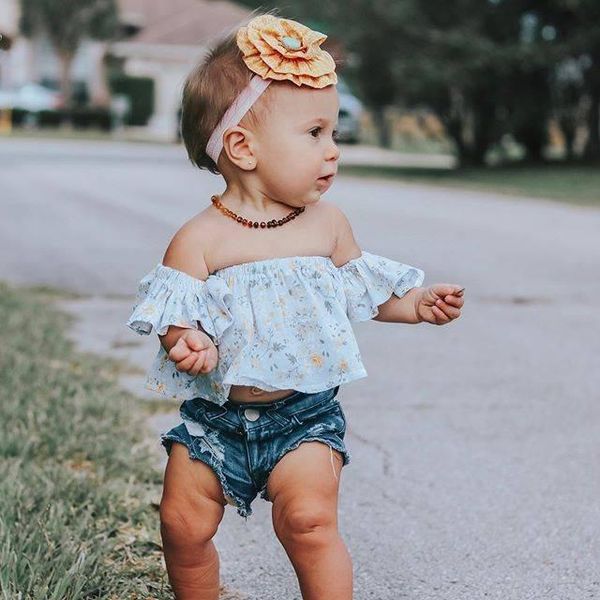 emmababy summer 1-6y lovely kids girls clothes sets flowers print off shoulder t shirts denim shorts 2pcs clothing, White
emmababy summer 1-6y lovely kids girls clothes sets flowers print off shoulder t shirts denim shorts 2pcs clothing, White