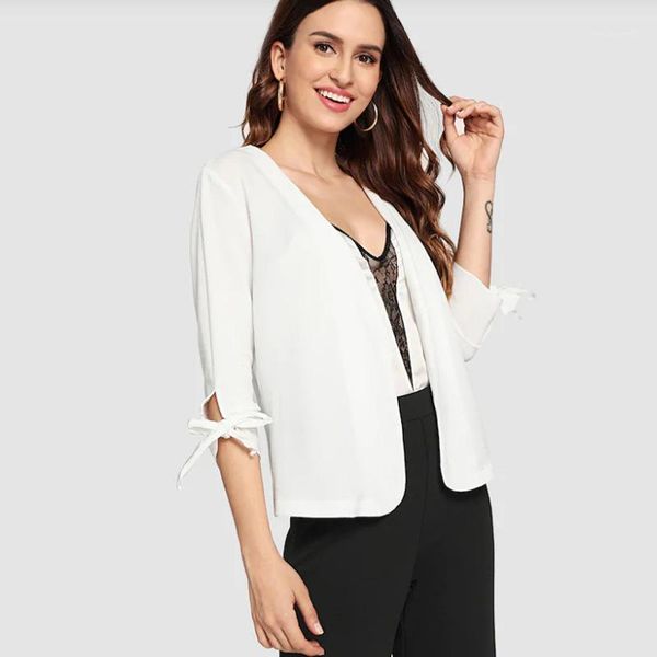summer casual women white blazer jacket three quarter sleeve coat feminino fashion outerwear blaser femme women's suits & blazers, White;black
summer casual women white blazer jacket three quarter sleeve coat feminino fashion outerwear blaser femme women's suits & blazers, White;black