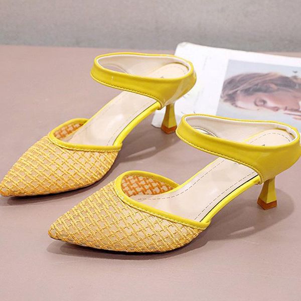 women slip on pointed toe slippers ladies mesh thin heels pu leather sandals female fashion casual shoes woman summer footwear, Black
women slip on pointed toe slippers ladies mesh thin heels pu leather sandals female fashion casual shoes woman summer footwear, Black
