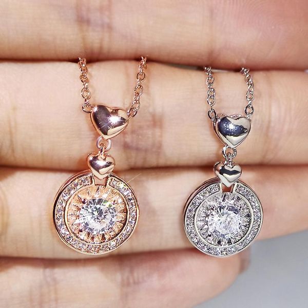 pendant necklaces fashion round necklace for women inlaid crystal cubic zirconia elegant engagement wedding jewelry gifts, Silver
pendant necklaces fashion round necklace for women inlaid crystal cubic zirconia elegant engagement wedding jewelry gifts, Silver