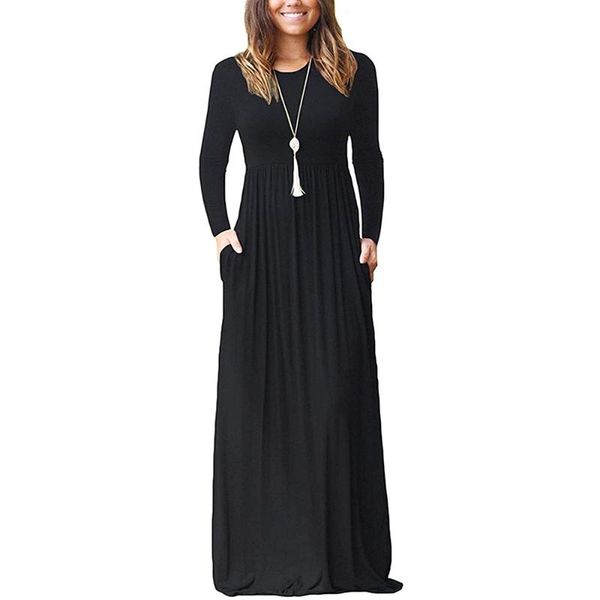 casual dresses gule women's long sleeve round neck loose plain empire waist pleated maxi with pockets, Black;gray
casual dresses gule women's long sleeve round neck loose plain empire waist pleated maxi with pockets, Black;gray