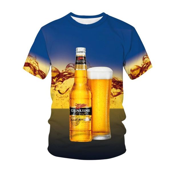 women's t-shirt fashion beer 3d printing summer short-sleeved round neck men's and loose sports, White
women's t-shirt fashion beer 3d printing summer short-sleeved round neck men's and loose sports, White