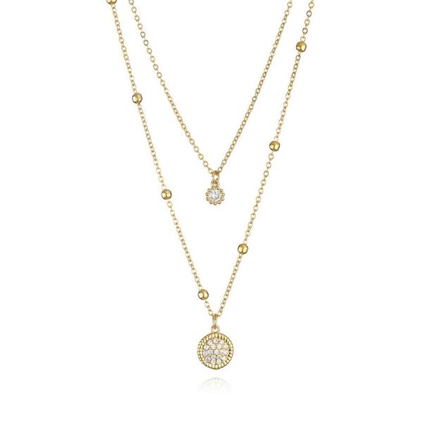 chains gojomem gold-plated zircon circle geometric pendant necklace for women double layer suit fashion korean jewelry luxury, Silver
chains gojomem gold-plated zircon circle geometric pendant necklace for women double layer suit fashion korean jewelry luxury, Silver