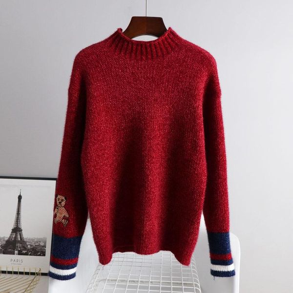 women's sweaters 2021 winter sweater long sleeve womens women knitted pullover jumper christmas, White;black
women's sweaters 2021 winter sweater long sleeve womens women knitted pullover jumper christmas, White;black