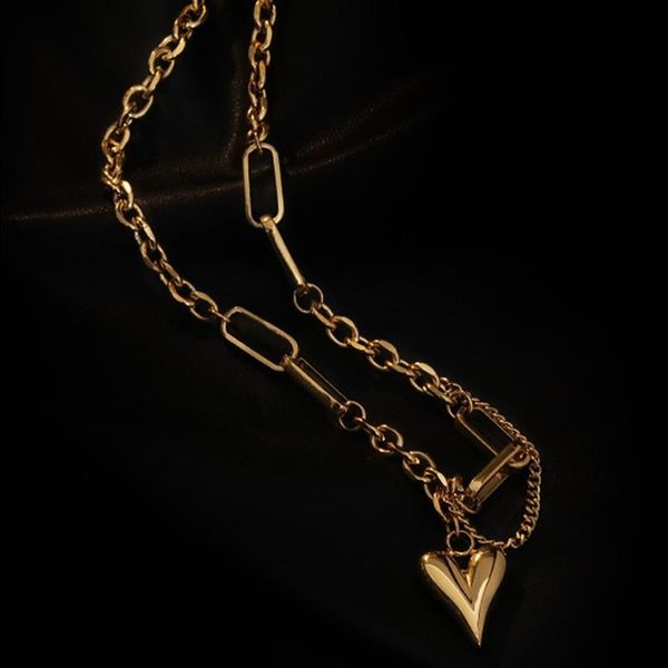 pendant necklaces titanium steel love heart chunky necklace for women gold color clavicle chain fashion female choker jewelry charm, Silver
pendant necklaces titanium steel love heart chunky necklace for women gold color clavicle chain fashion female choker jewelry charm, Silver