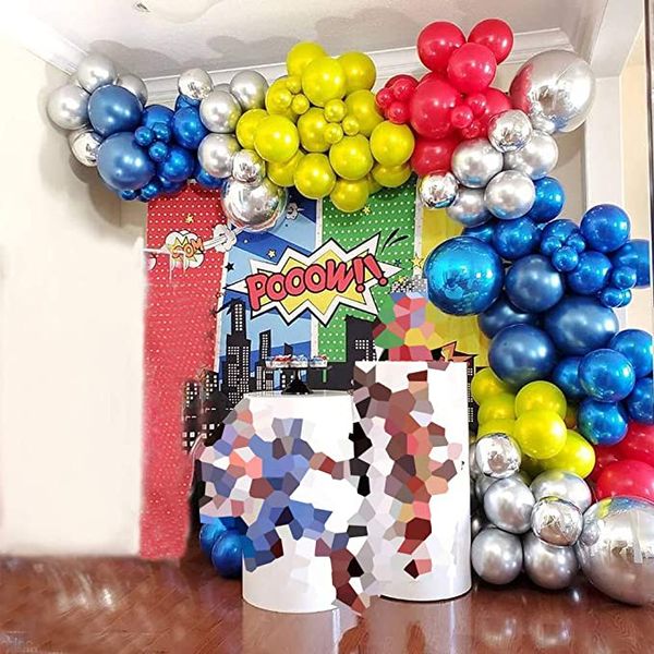 128pcs/set metallic blue silver balloons garland red blue yellow fruit green metallic balloons arch for er hero party decor
128pcs/set metallic blue silver balloons garland red blue yellow fruit green metallic balloons arch for er hero party decor