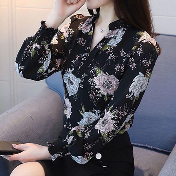 women's blouses & shirts fashion chiffon elegant long sleeve printing casual loose turn-down collar temperament df3265, White
women's blouses & shirts fashion chiffon elegant long sleeve printing casual loose turn-down collar temperament df3265, White
