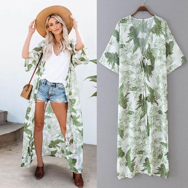 women's swimwear leaves print bikini beach cover up tunics for long kaftan robe de plage sarong swimsuit cover-ups, White;black
women's swimwear leaves print bikini beach cover up tunics for long kaftan robe de plage sarong swimsuit cover-ups, White;black