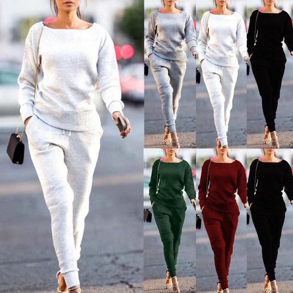 two piece dress tracksuit unique women solid sweatshirt o-neck long sleeve pants sport lounge wear suit sets autumn set, White
two piece dress tracksuit unique women solid sweatshirt o-neck long sleeve pants sport lounge wear suit sets autumn set, White