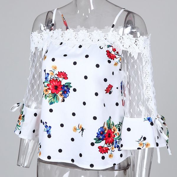 women's blouses & shirts autumn women elegant stylish party female fashion basic casual shirt cold shoulder mesh insert dots floral pri, White
women's blouses & shirts autumn women elegant stylish party female fashion basic casual shirt cold shoulder mesh insert dots floral pri, White