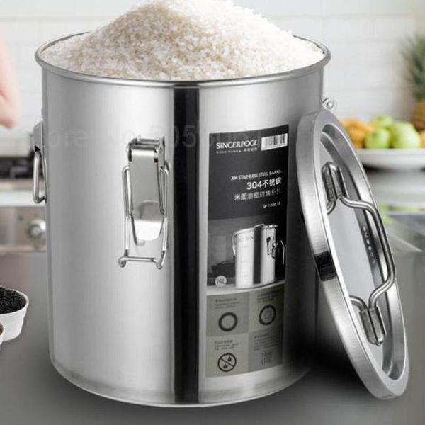 storage bottles & jars 304 stainless steel rice bucket box moisture-proof insect-proof household surface barrel cylinder
storage bottles & jars 304 stainless steel rice bucket box moisture-proof insect-proof household surface barrel cylinder