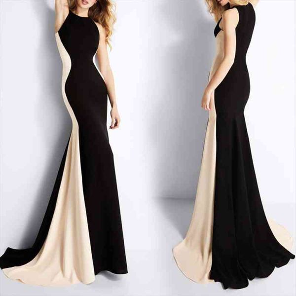 long maxi s line evening women dresses round neck halter black backless ball gown dress, Black;gray
long maxi s line evening women dresses round neck halter black backless ball gown dress, Black;gray