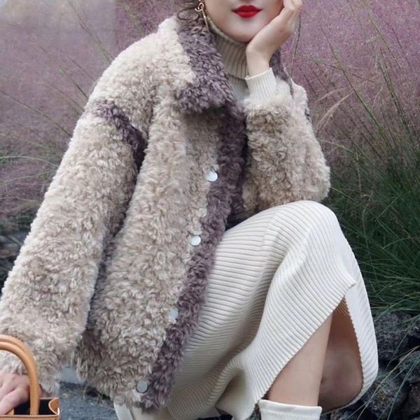 women's fur & faux women winter elegant turn down collar warm soft jacket fashion short coats female plush loose overcoat l937, Black
women's fur & faux women winter elegant turn down collar warm soft jacket fashion short coats female plush loose overcoat l937, Black