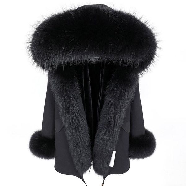 women's fur & faux long coat raccoon collar jacket winter warm and thick real natural parka, Black
women's fur & faux long coat raccoon collar jacket winter warm and thick real natural parka, Black