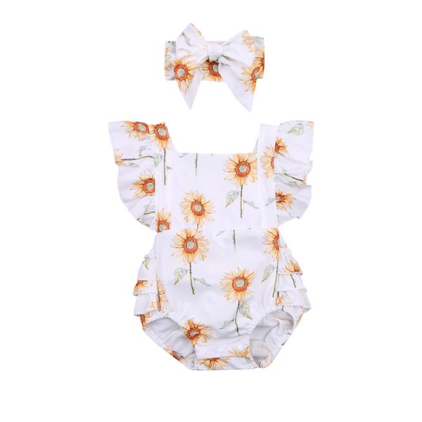 summer childrens sunflower print strap lace romper + headwear baby girls infant summer fly sleeve suspender romper for newborn, Blue
summer childrens sunflower print strap lace romper + headwear baby girls infant summer fly sleeve suspender romper for newborn, Blue
