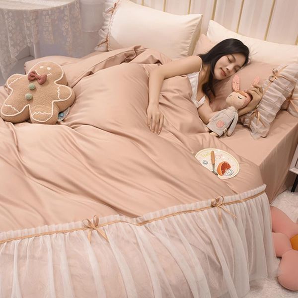 bedding sets princess style ice silk 4-piece set summer washed smooth naked bed sheet quilt 3-piece girl
bedding sets princess style ice silk 4-piece set summer washed smooth naked bed sheet quilt 3-piece girl