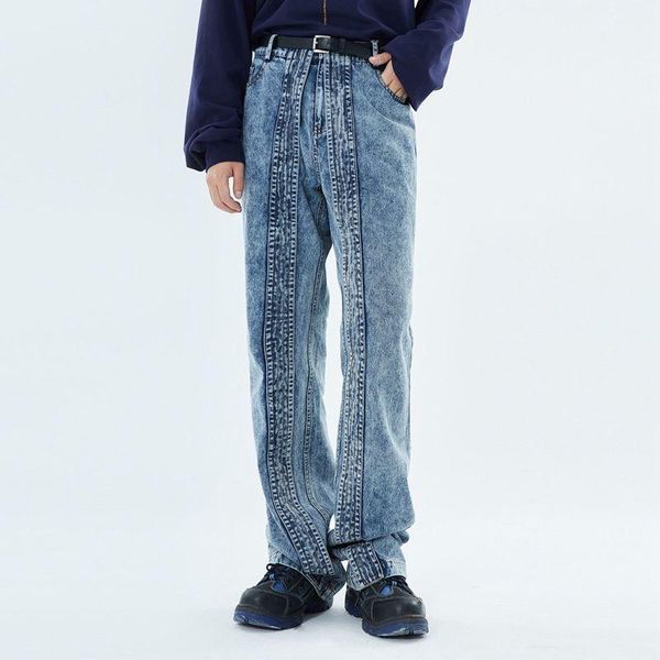 men's jeans baggy men autumn korean style stitching crimped denim trousers male streetwear vintage all-match loose straight-leg pants, Blue
men's jeans baggy men autumn korean style stitching crimped denim trousers male streetwear vintage all-match loose straight-leg pants, Blue