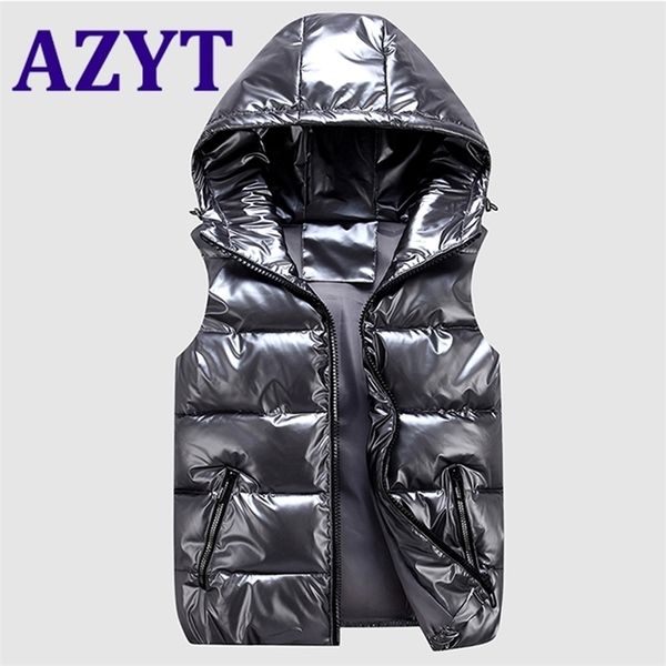 azyt glowing women hooded coat fashion glossy down cotton sleeveless jacket female thicken warm winter vest, Black;white
azyt glowing women hooded coat fashion glossy down cotton sleeveless jacket female thicken warm winter vest, Black;white