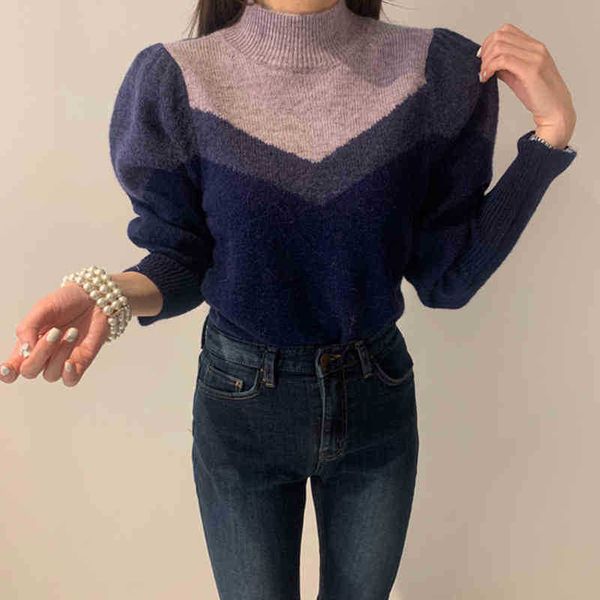 women's sweaters korean fashion clothing for womens 3 colors patchwork contrast knitted sweater pullover long sleeve winter t 341h, White;black 
women's sweaters korean fashion clothing for womens 3 colors patchwork contrast knitted sweater pullover long sleeve winter t 341h, White;black