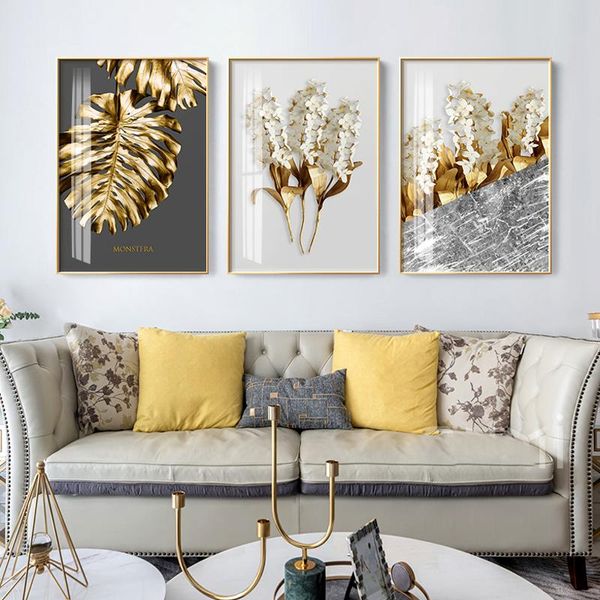 nordic golden abstract canvas paining leaf flower wall art black white feathers poster print picture for living room decor paintings
nordic golden abstract canvas paining leaf flower wall art black white feathers poster print picture for living room decor paintings