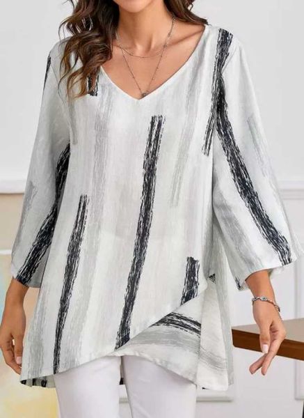 women's t-shirt v-neck stripe print nine-point sleeve irregular hem casual loose shirt red green white s l xl 2xl 3x l4xl 5xl
women's t-shirt v-neck stripe print nine-point sleeve irregular hem casual loose shirt red green white s l xl 2xl 3x l4xl 5xl