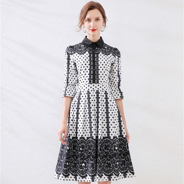 casual dresses elegant dot print women summer single-breasted peter sleeve ruffle slim waist female midi office lady a-line lyh9, Black;gray
casual dresses elegant dot print women summer single-breasted peter sleeve ruffle slim waist female midi office lady a-line lyh9, Black;gray