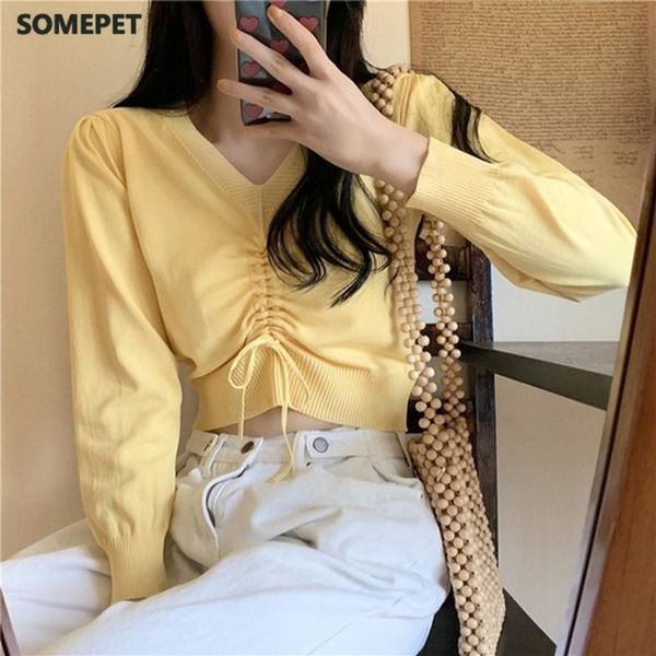 women's sweaters spring autumn sweater women long sleeve v neck crop korean style ladies sweet pullover knitted shirts, White;black
women's sweaters spring autumn sweater women long sleeve v neck crop korean style ladies sweet pullover knitted shirts, White;black