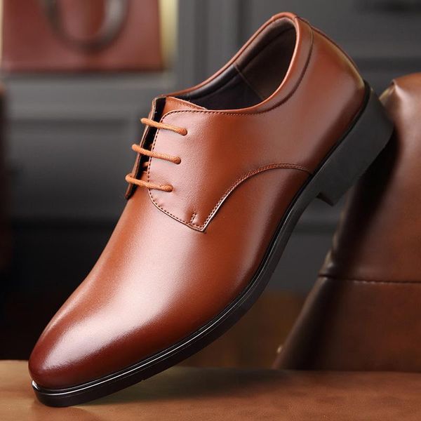 leather casual men shoes fashion flats pointed toe comfortable office dress british style lace-up, Black
leather casual men shoes fashion flats pointed toe comfortable office dress british style lace-up, Black