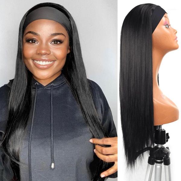 meepo 24inches long straight headband wigs heat resistant synthetic hair wig machine made cosplay daily for women1, Black
meepo 24inches long straight headband wigs heat resistant synthetic hair wig machine made cosplay daily for women1, Black