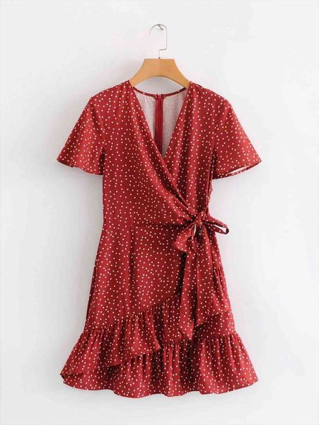 cross v neck dots womens dress print wrap ruffles back zipper bow tie short sleeve female summer red mini dresses, Black;gray
cross v neck dots womens dress print wrap ruffles back zipper bow tie short sleeve female summer red mini dresses, Black;gray