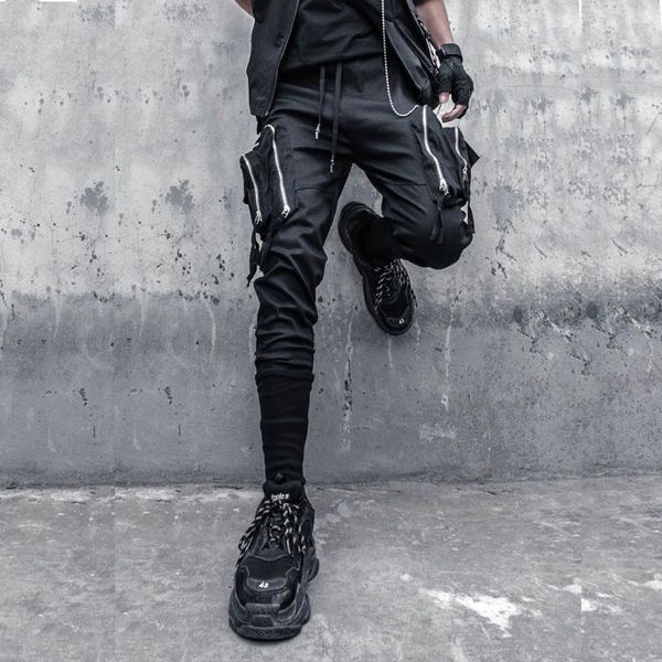 men's pants functional tactical cargo joggers men zipper multi-pocket trousers 2021 autumn hip hop streetwear pant black wb231
men's pants functional tactical cargo joggers men zipper multi-pocket trousers 2021 autumn hip hop streetwear pant black wb231