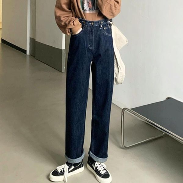 women's jeans autumn/winter korean dark loose high waist straight pants thin, Blue
women's jeans autumn/winter korean dark loose high waist straight pants thin, Blue
