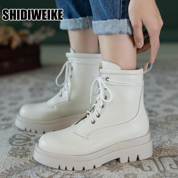 boots leather ankle women plush lining warm soft sole ladies round chunky lace-up winter female platform shoes vc1516, Black
boots leather ankle women plush lining warm soft sole ladies round chunky lace-up winter female platform shoes vc1516, Black