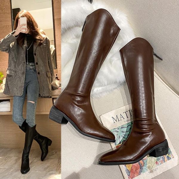 boots pointed western cowboy women's high autumn and winter looks thin thick heel knight, Black
boots pointed western cowboy women's high autumn and winter looks thin thick heel knight, Black